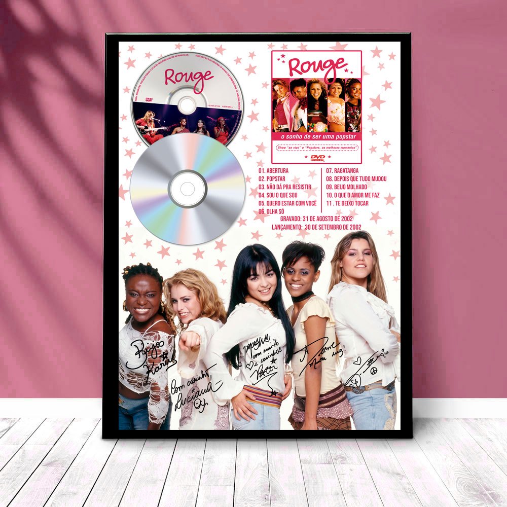 Quadro Rouge Discografia com CD - ilustrativo - 30x42cm A3