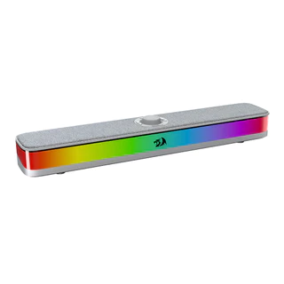 Soundbar Gamer Redragon Neo RGB Cinza USB Tipo-C Falantes Duplos 2x5W RMS com Roda de Volume