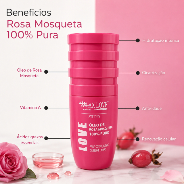 Kit Clareador de Axilas e Virilhas + Óleo de Rosa Mosqueta Max