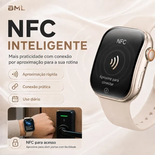 BML Smartwatch-Tela AMOLED 1.46"| Monitoramento De Freqüência Cardíaca Do Sono NFC ChatGPT 3D Tela Curva Esportes Relógi