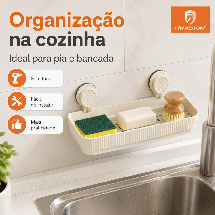 H'MASTON Organizador De Cozinha Porta Detergente Porta Esponja De Pia De Cozinha Porta Bucha De Pia De Cozinha XPH01/02