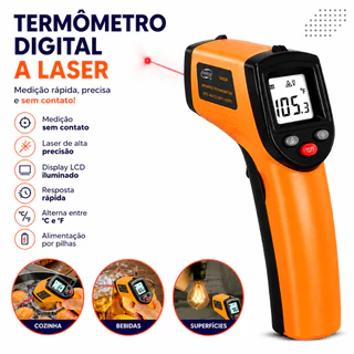 Termômetro Digital Infravermelho Cozinha e comida Laser Temperatura Industrial -55ºc - 400ºc 161