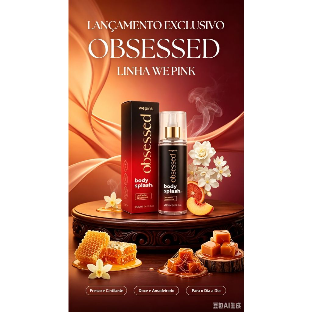 Body Splash Wepink Obsessed 200ml Perfume Corporal Fragrância Suave para Corpo Dia a Dia