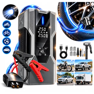 20000mah/12000mAh Bomba de Ar Portátil Compressor 4 em 1 com PowerBank LED e Calibrador para Carro Auto Pneu