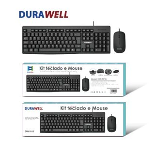 Kit Teclado e Mouse Com Fio a Prova D'Agua Durawell DW-1016
