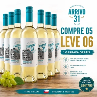 vinho Branco Seco Chileno Arrivo 31 Sauvignon Blanc 750 ml