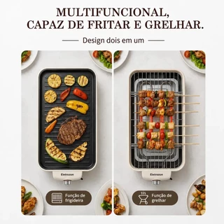Churrasqueira Eletrica Para Bancada com pe Grill Sem fumaça Para Apartamento Eletrozon ELT-5720