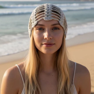 Touca de Crochê Feminina | Acessório Boho Chic Artesanal | Look Brasil | Moda Trendy | Look Verão | Tendência Praia
