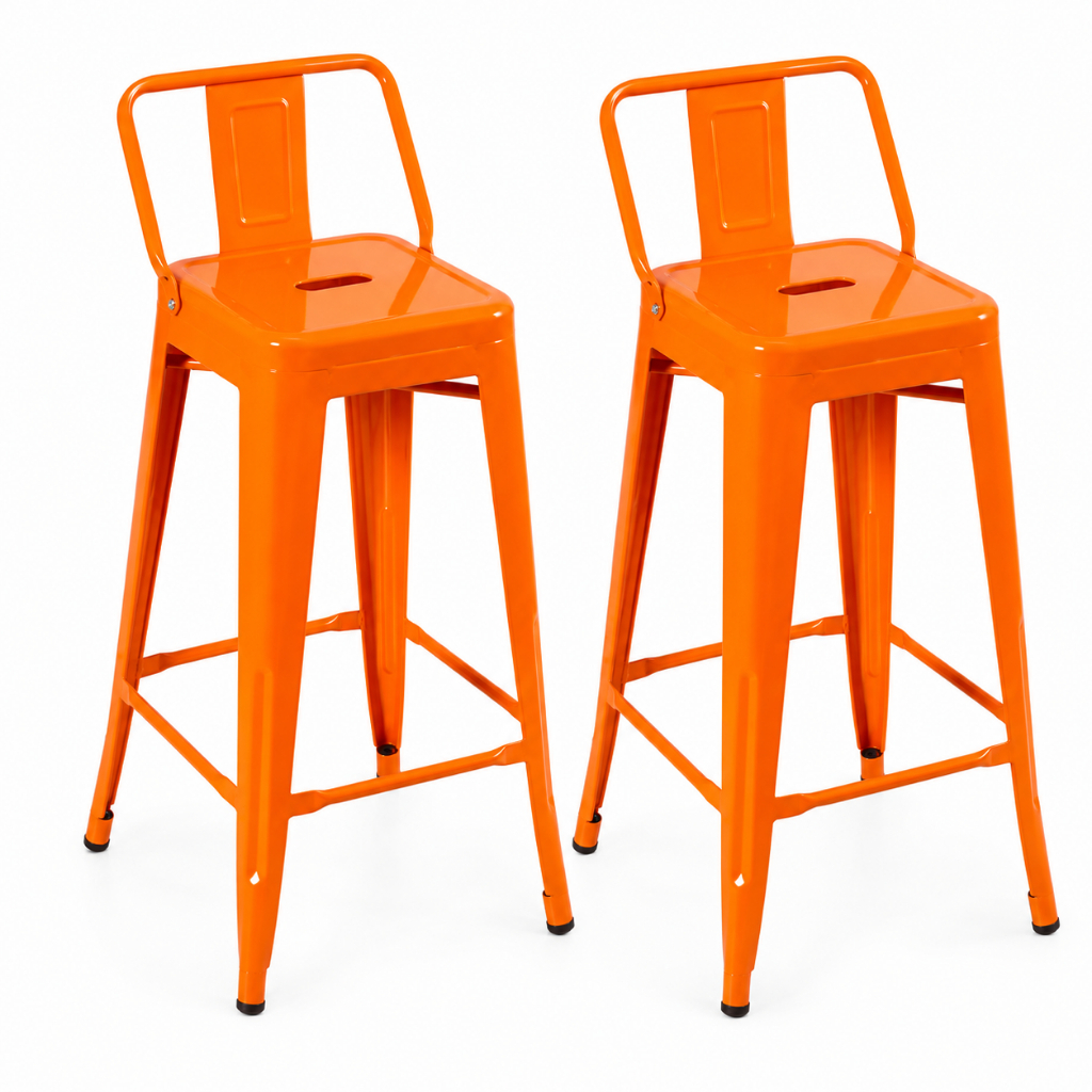 Kit 2 Banquetas Tolix Stool Iron Design Industrial Com Encosto 76cm ...