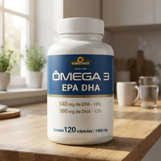 Ômega 3 Certificação MEG-3 - Puro -120 Cápsulas - Sunflower Altos Níveis EPA DHA