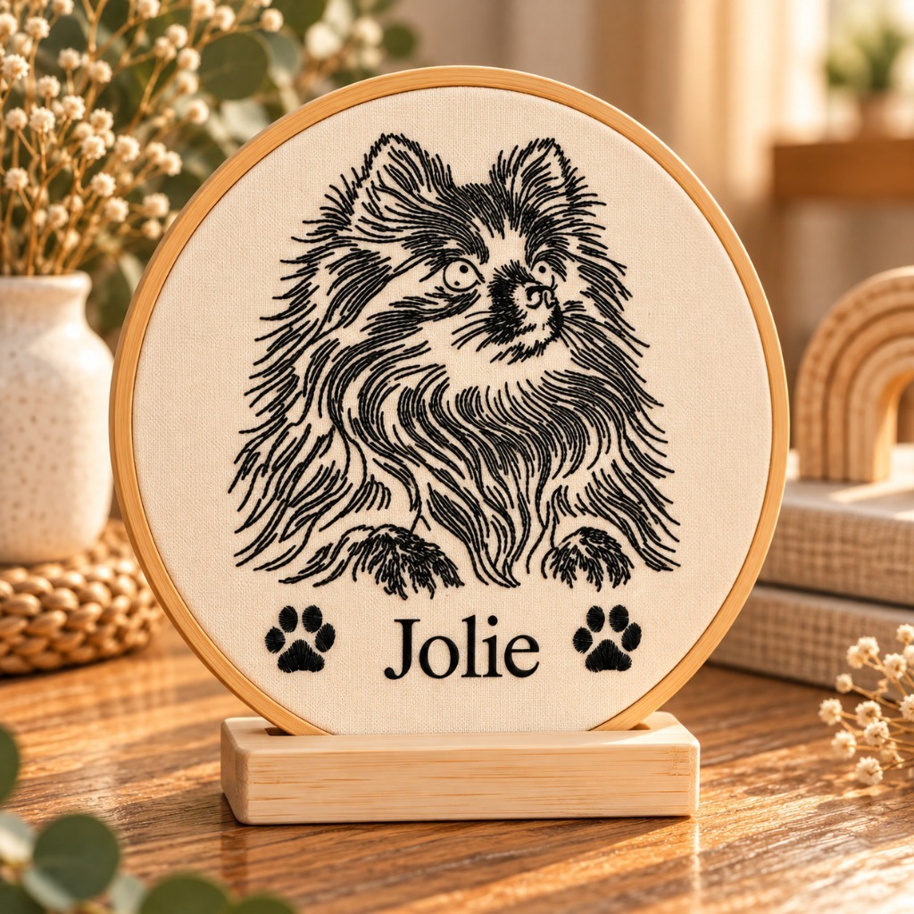 Quadro Enfeite Bordado Personalizado Splitz Alemão Pet com Nome com ...