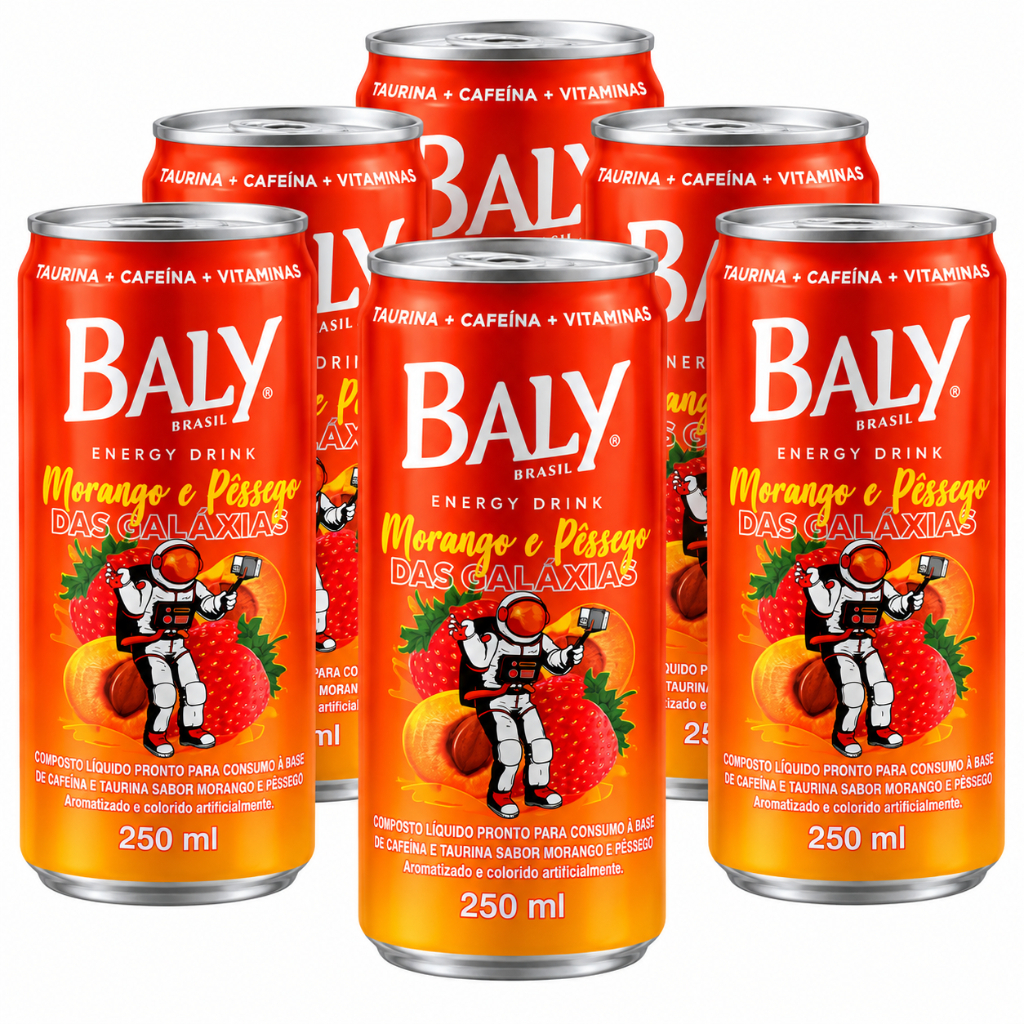 Baly Brasil Energy Drink Morango e Pêssego Das Galáxias 6un | Shopee Brasil