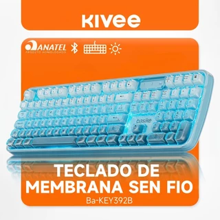 Kivee X Basike Teclado translúcido membrana Triplo Modo RGB ANBT2 Bluetooth 2.4G e Fio Bateria 2000mAh 104 Teclas