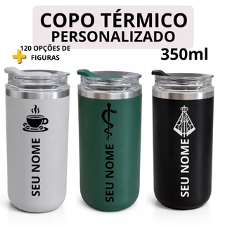 Copo Térmico Personalizado Gravado a Laser 350ml Inox Minimalista Frio ou Quente