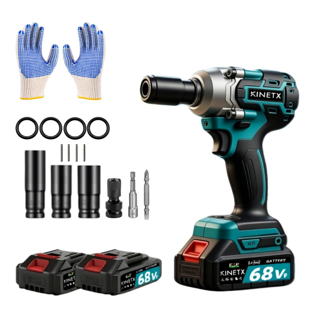 hbk KINETX 3in1 Chave de Impacto Sem Escova 68VF 300Nm 2 Baterias 17mm