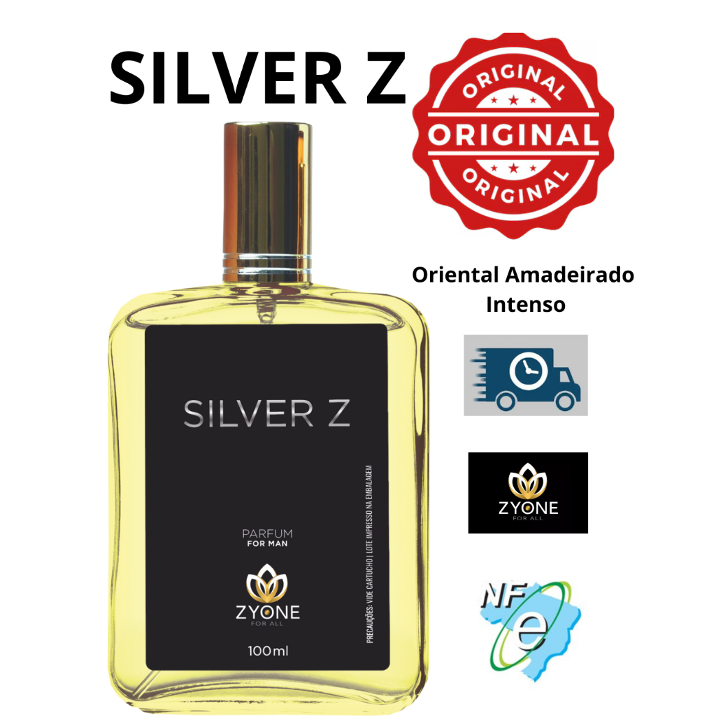 Perfume Masculino Silver Z 28ml Zyone Importado - Alta Fixação em