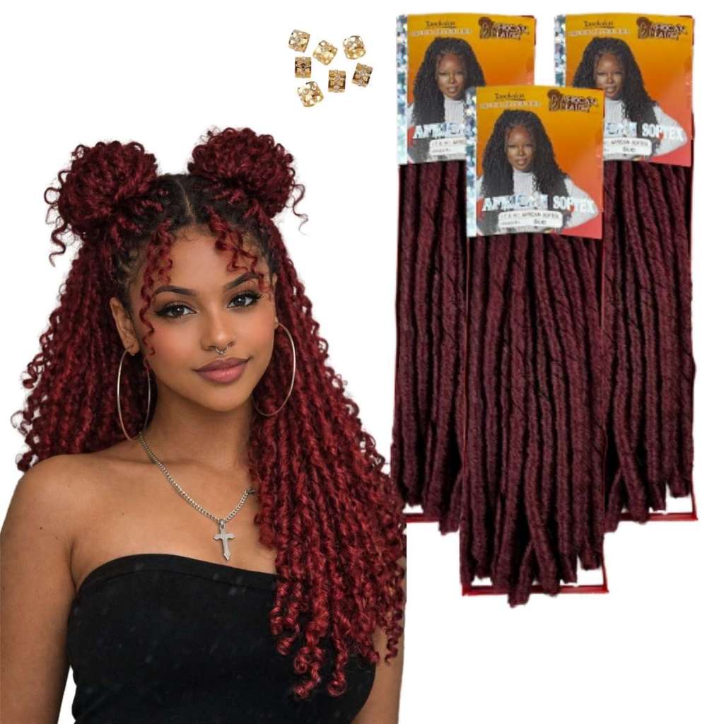 Kit 3 Aplique Cabelo Nina Softex African Beauty Cacheado Crochet
