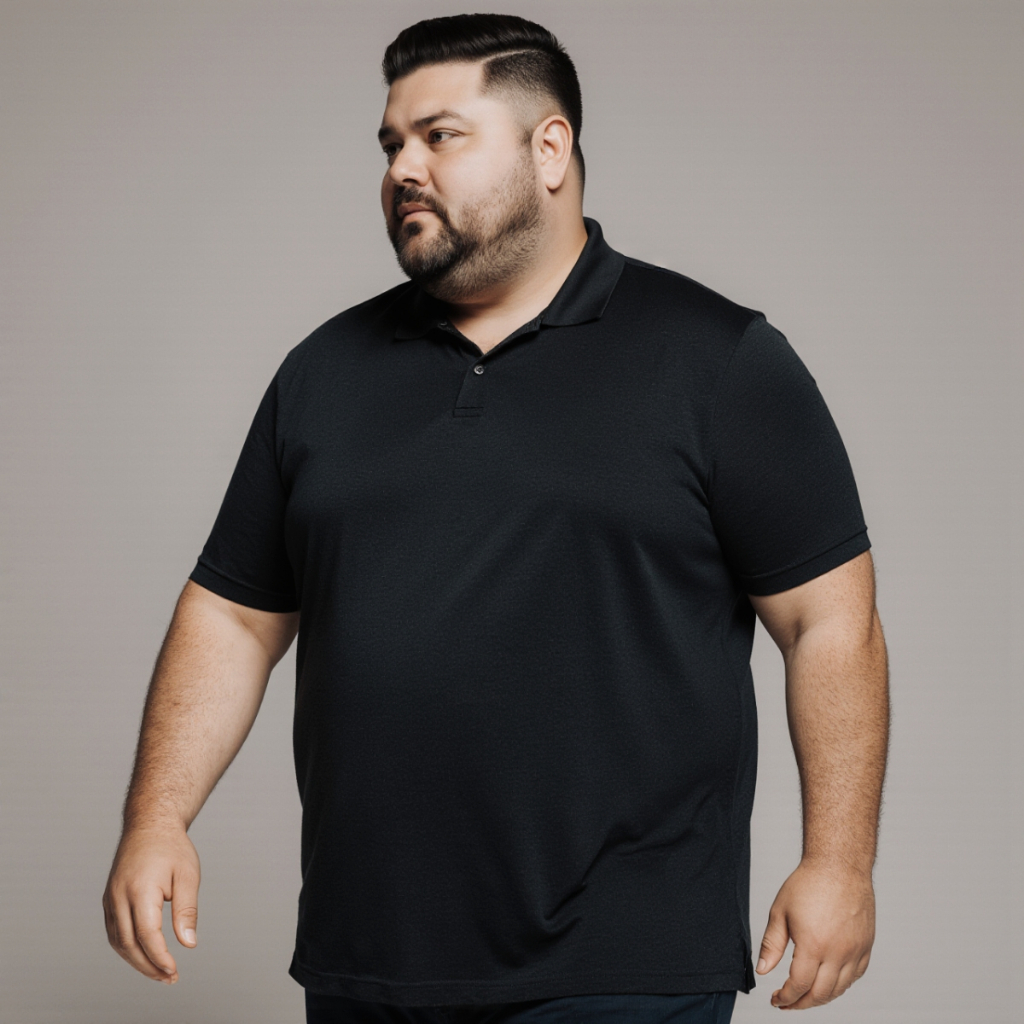 Camisa Polo Plus Size Masculina Dry-Fit Colmeia Leve e Fresca Não
