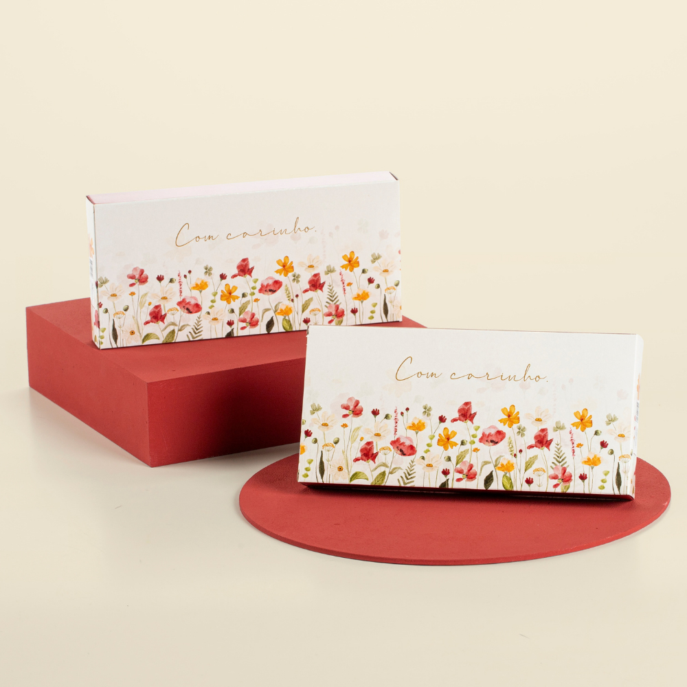 Caixa Para Barras de Chocolate - Presentes e Lembrancinhas Dia das Mães e Namorados - Com Carinho (10 unidades) em Oferta na Shopee