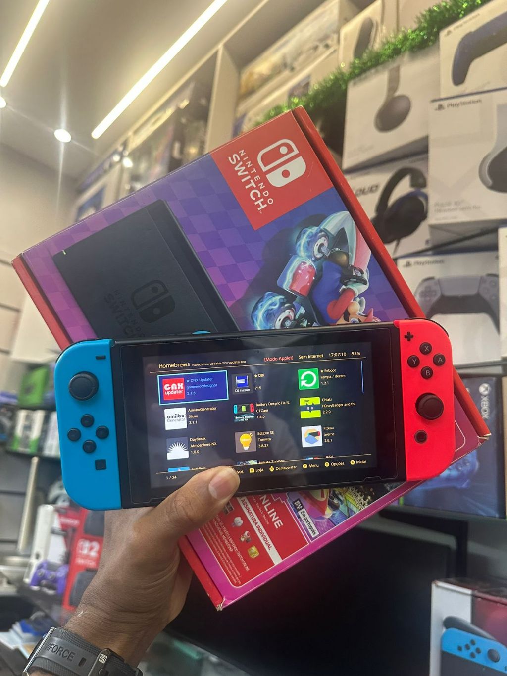 Nintendo Switch Desbloq Dualboot + Cartão MicroSD + Jogos