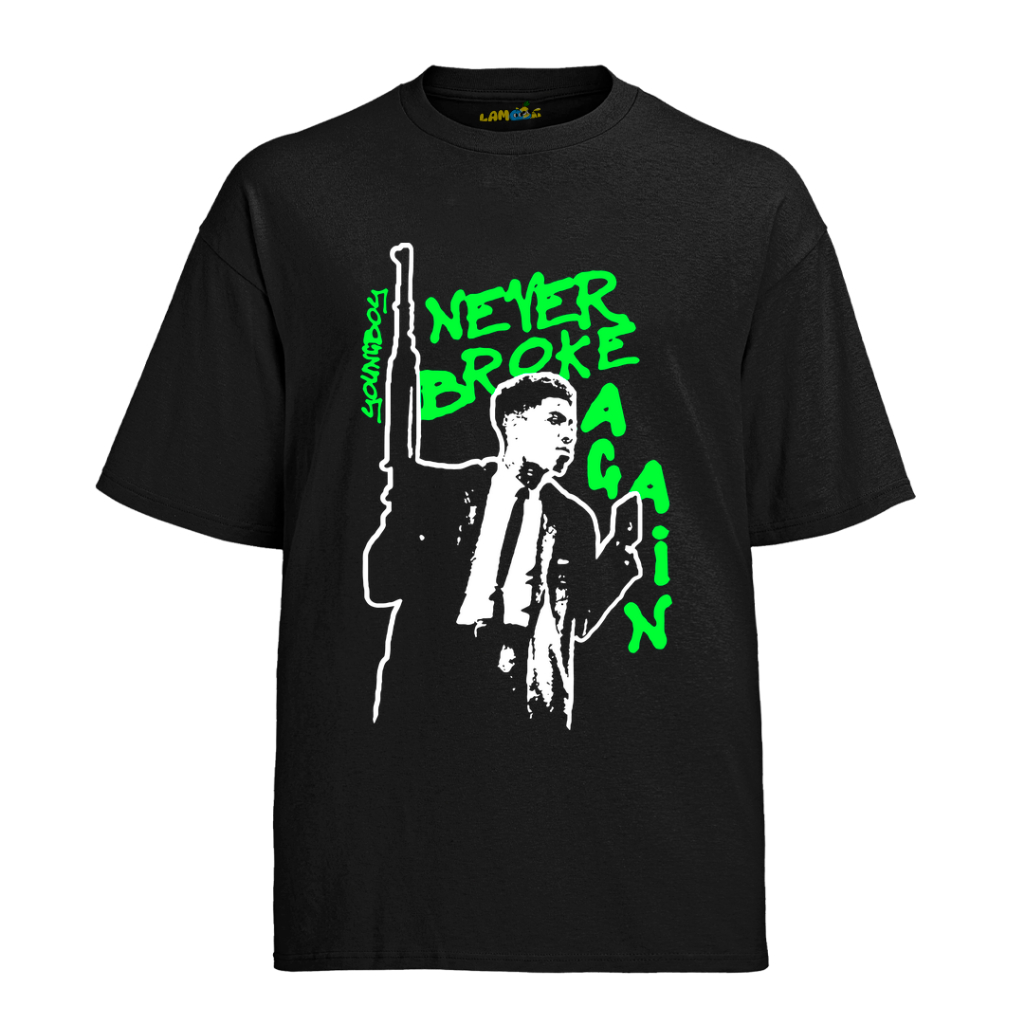 Básica Camiseta Again Broke Never Tシャツ　YoungBoy VLONE Unissex boy Young Again Broke Never Vlone トップス