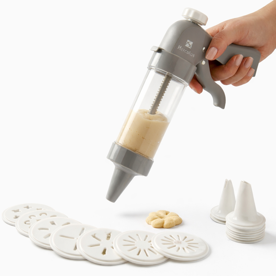 Máquina Biscoiteira Manual 20 Peças Modelador de Biscoitos 1