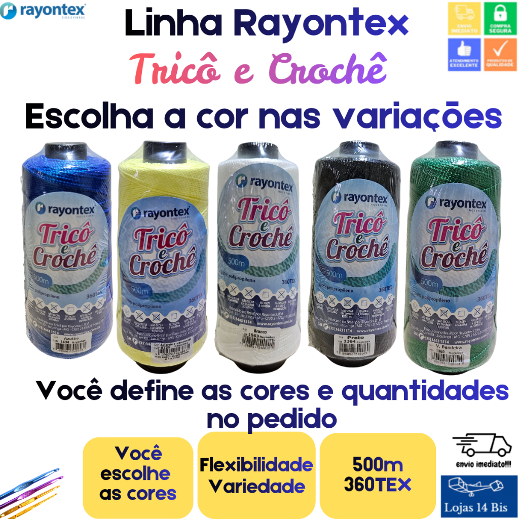 Linha para Tricô Crochê Artesanato Roupas Tranças Tererê 500m 100g