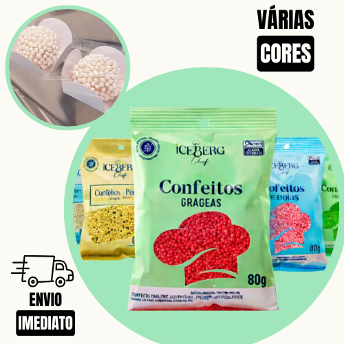 Micro Confeito Açúcar Pérola/Miçanga Iceberg 80g | Decoração