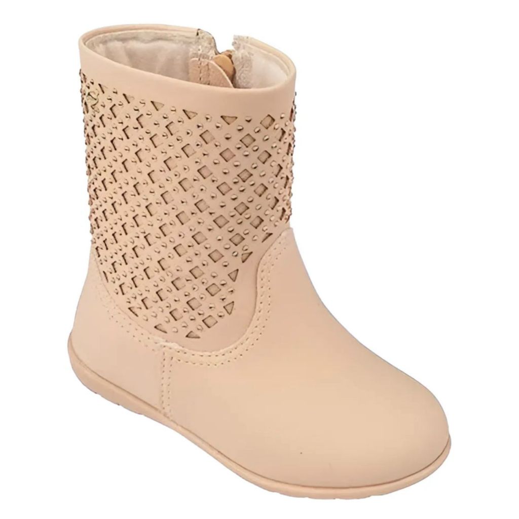 Bota Infantil Feminina Pampili Jujuba Laser e Strass cor Frape 367.152 ...