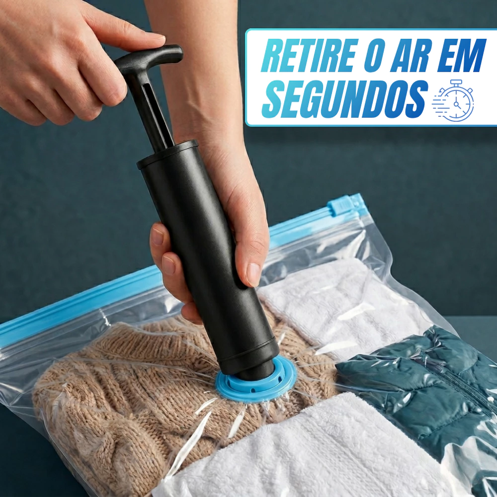 Kit 5 ou 10 Saco A Vácuo Grande Organizador Edredom Coberto Mala Roupa De Cama com bomba elétrica Grande 110x70