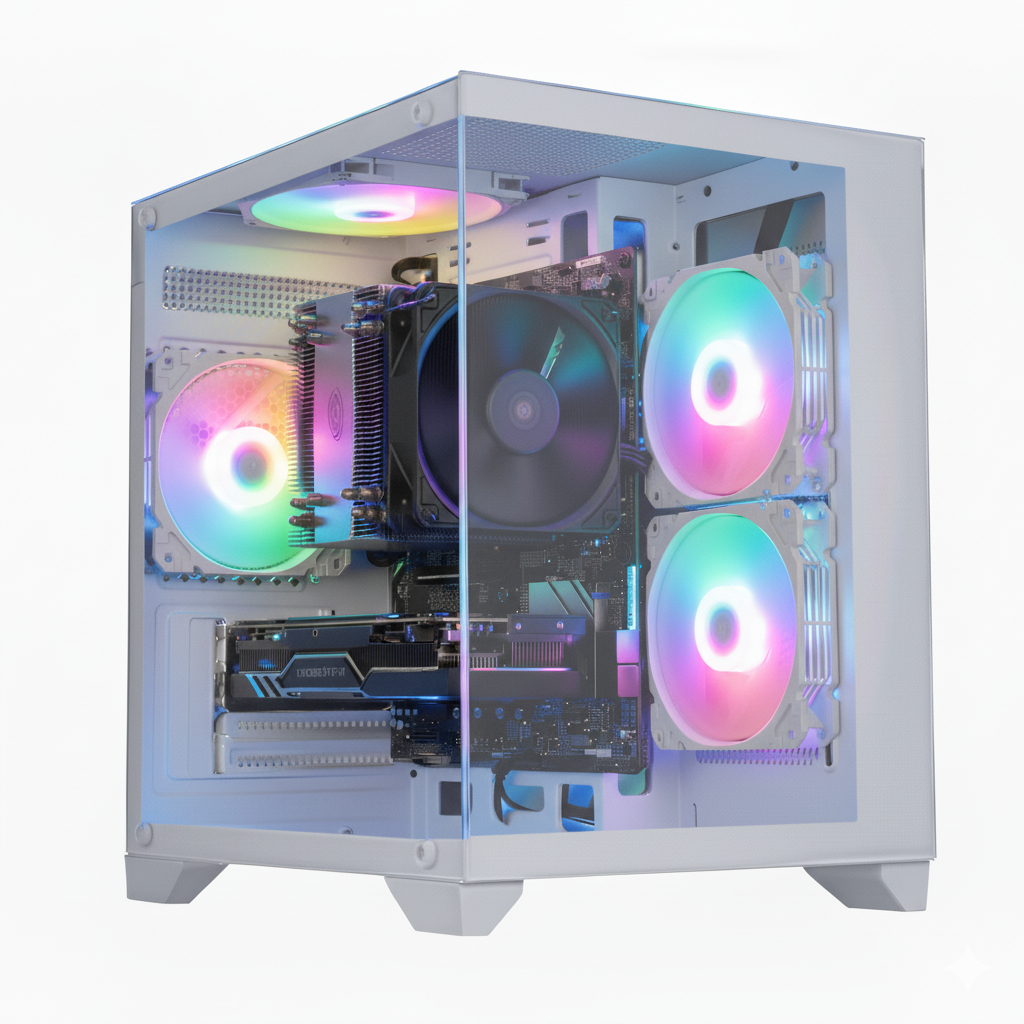 Cpu Gamer Aquario Branco Intel core I7 RX580 | 16gb Ram Ssd 480GB