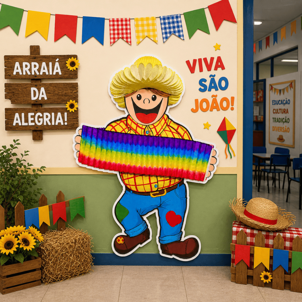Decoração Boneco 3D Festa Junina Grande Papel Quermesse Decorativo ...