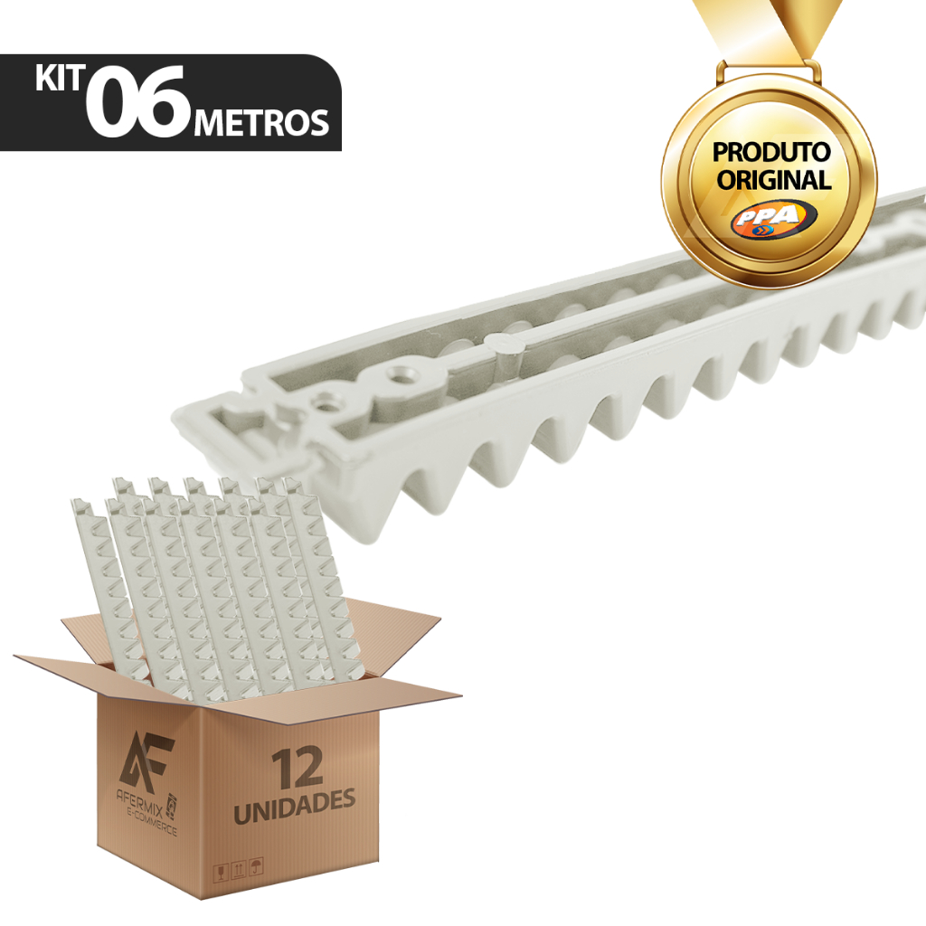 Kit 6m Gomo Cremalheira Motor Portão Ppa 50cm Gold Residencial