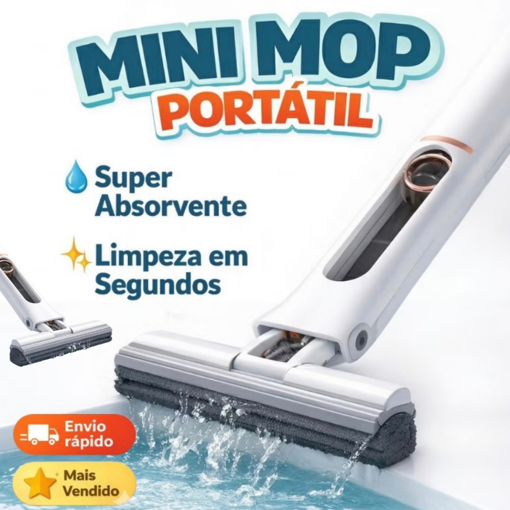 Rodo Mop Portátil Multifuncional Branco