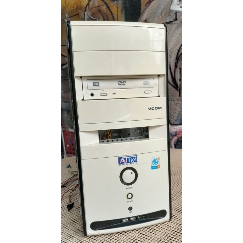 Gabinete cpu VCOM ATx com drive/e fonte de energia | Shopee Brasil