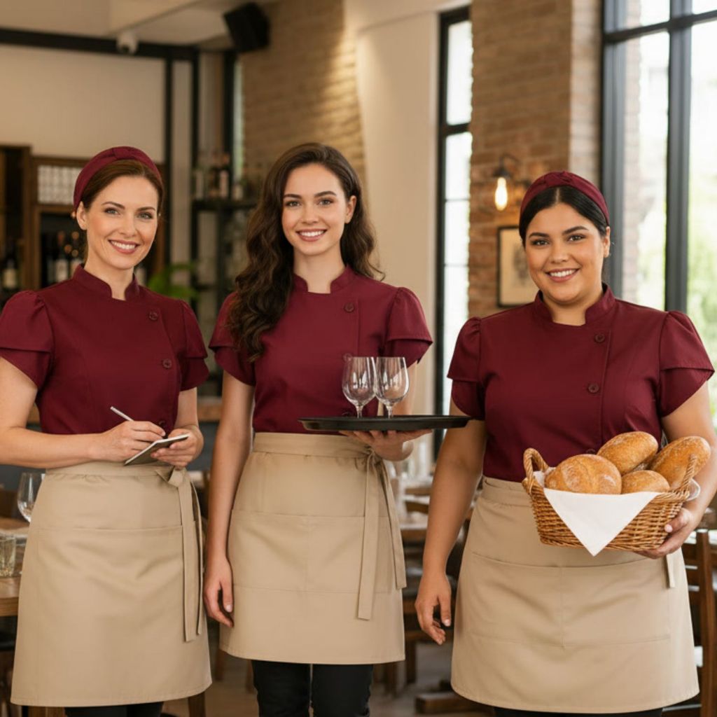 Dolma Feminino GABARDINE Avental e Faixa de Cabelo Confeitar