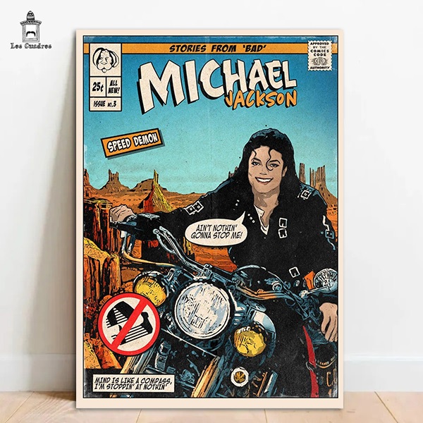 Quadro Placa Decorativa Michael Jackson Bad Poster em MDF 20x28cm