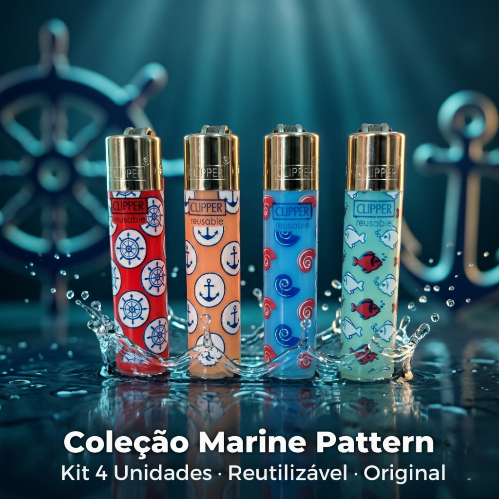 Kit 4 Unid Clipper Original Micro - Marine Pattern - Isqueiro ...