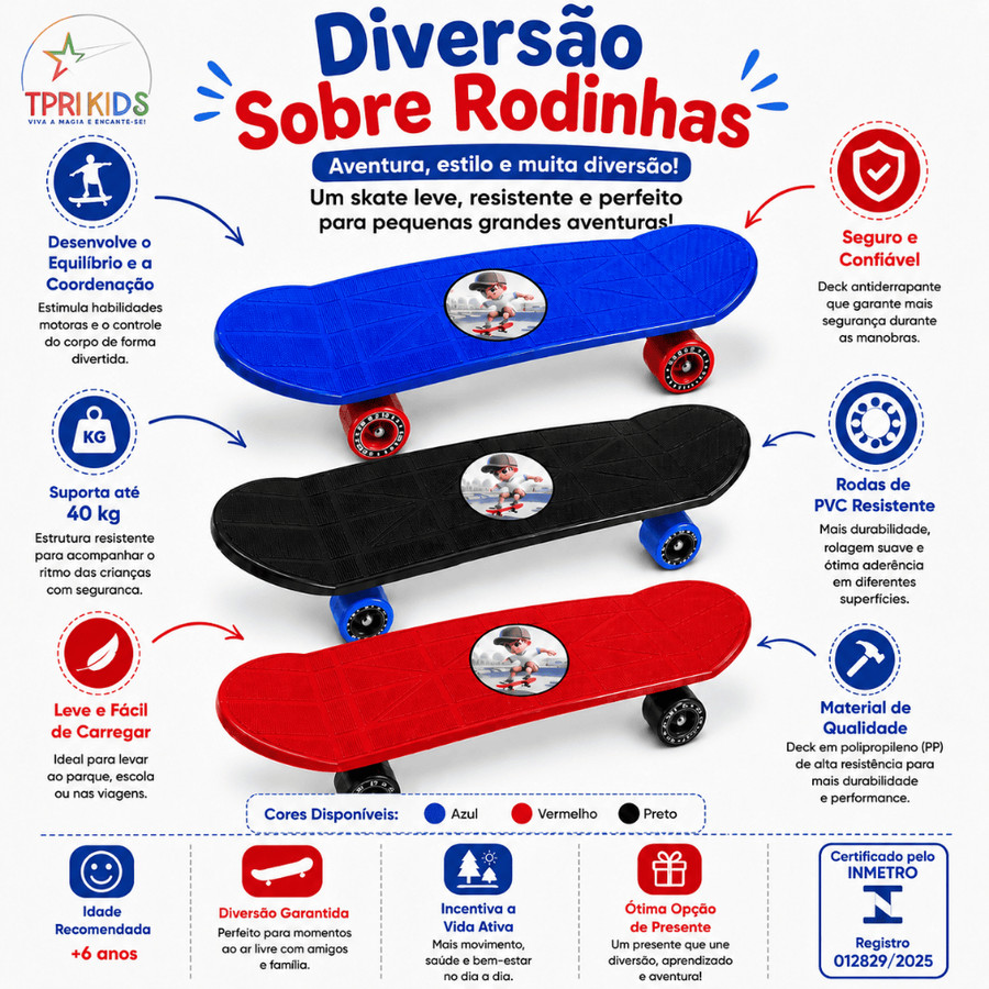 Skate Infantil Semi Profissional Esporte Lazer Skateboard Masculino Feminino Brinquedo Criança Top