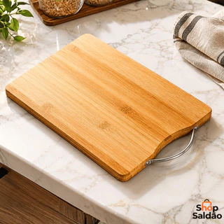 Tabua de Carne de Madeira para Cozinha Ideal para Cortar Tábua de Corte Grande Bambu Churrasco