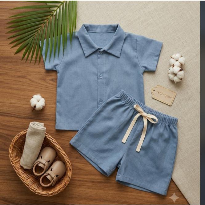 Conjunto Mauricinho infantil Linho (Tam. 1 a 6 anos)