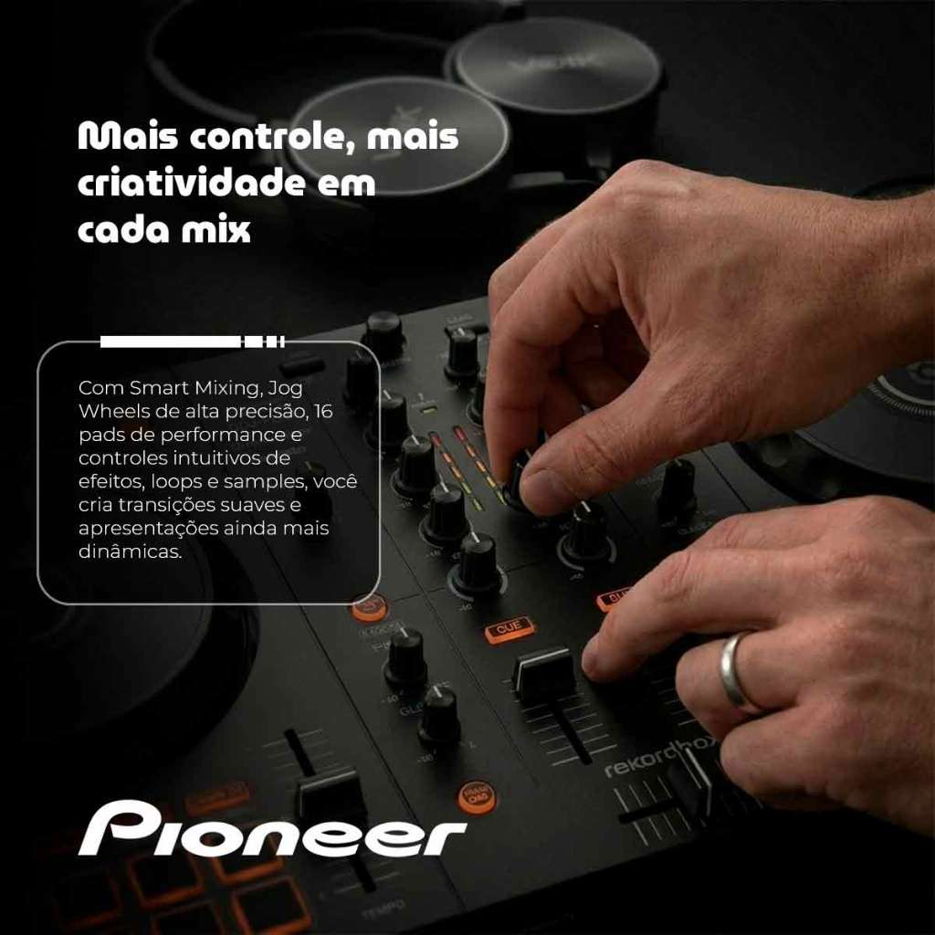 Controladora Pioneer DDJ-FLX4 2 Canais Bluetooth USB-C Rekordbox