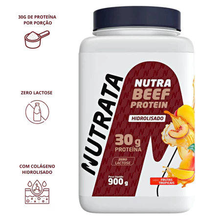 Nutra Beef Protein 900g Nutrata – Proteína Hidrolisada da Carne Bovina Zero Lactose