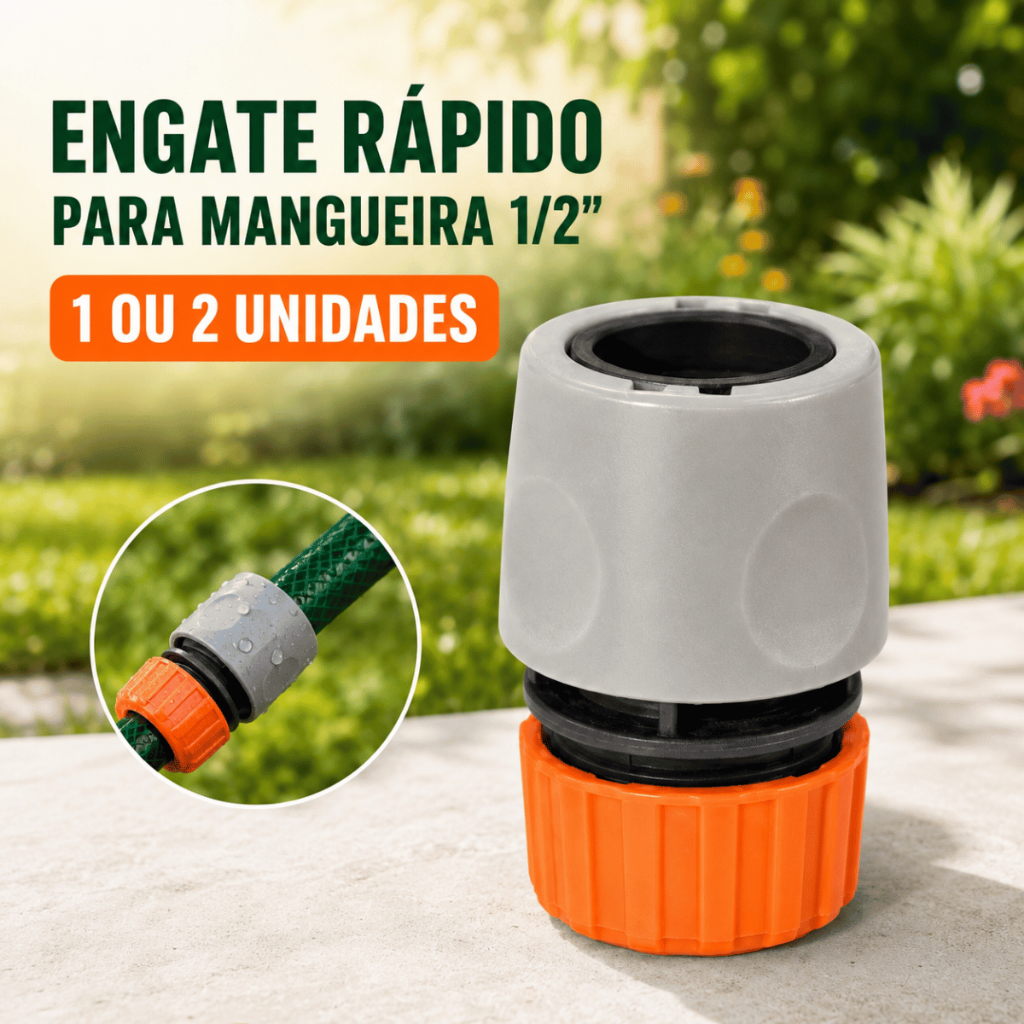 Kit Engate Rápido Para Mangueira Tramontina 1/2 Conector Jardim Quintal