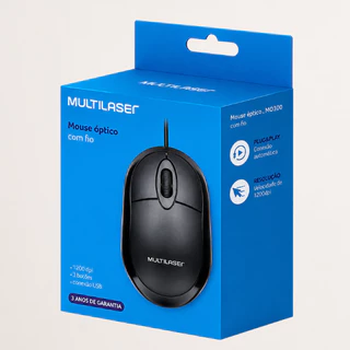 Mouse Multilaser MO300 Classic Box USB 1200DPI Óptico Preto