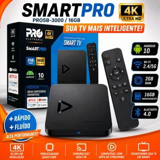 Aparelho Smart Box Android Pro Eletronic PROSB-3000/16GB 2GB RAM