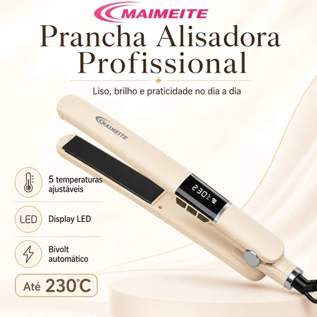 Alisador de Cabelo Profissional Bivolt Aquecimento Rápido 230°C Anti-Frizz