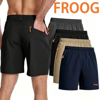 Froog Bermuda Short Masculino Esportivo c/Elastano 3 Bolsos Zíper Dry Fit Leve Respirável Refletivo Neon Corrida Academi