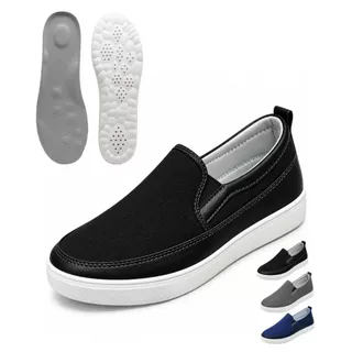 Sapatenis Slip On Iate Casual de Passeio Reforçado Solado Macio + Palmilha Confortável Gel