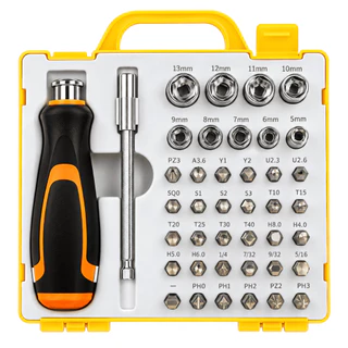 Jogo Chave de Fenda Telescópica 42 Peças Kit Ferramentas Soquetes Bits Multifuncional Profissional